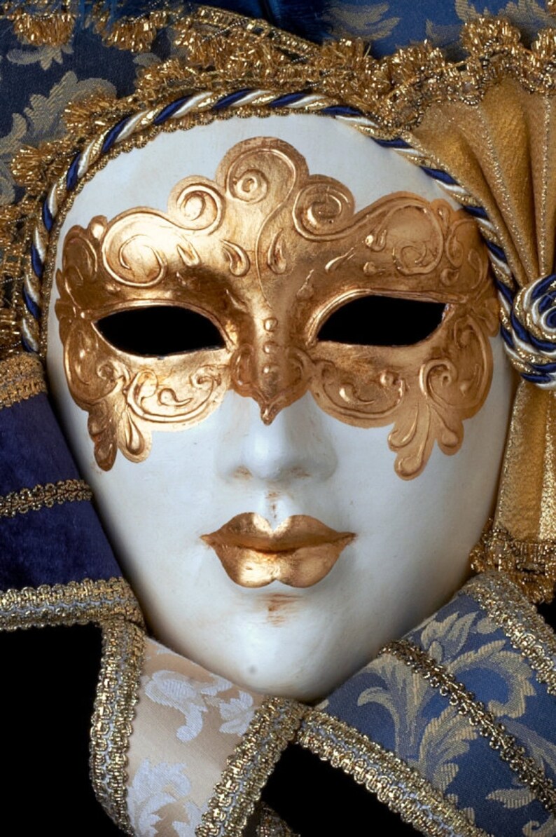 Máscara veneciana Reina Dorada Etsy