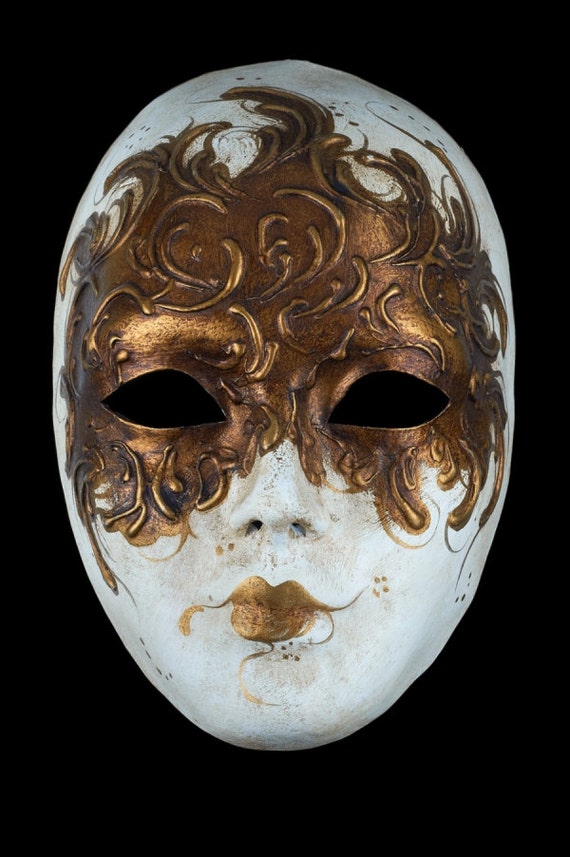 Venetian Mask Gold and White Beauty | Etsy