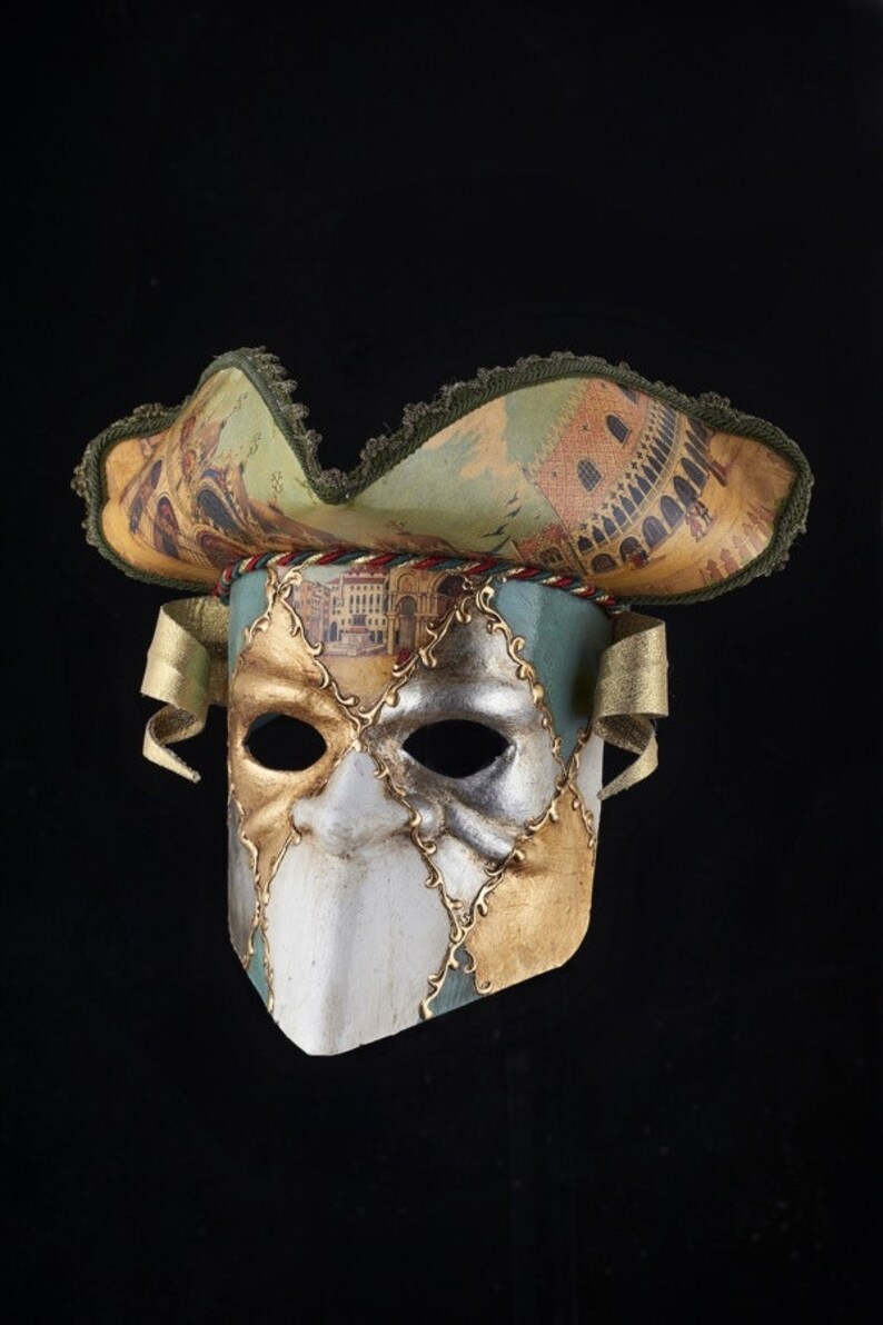 Mask Bauta With Venice Drawing Etsy