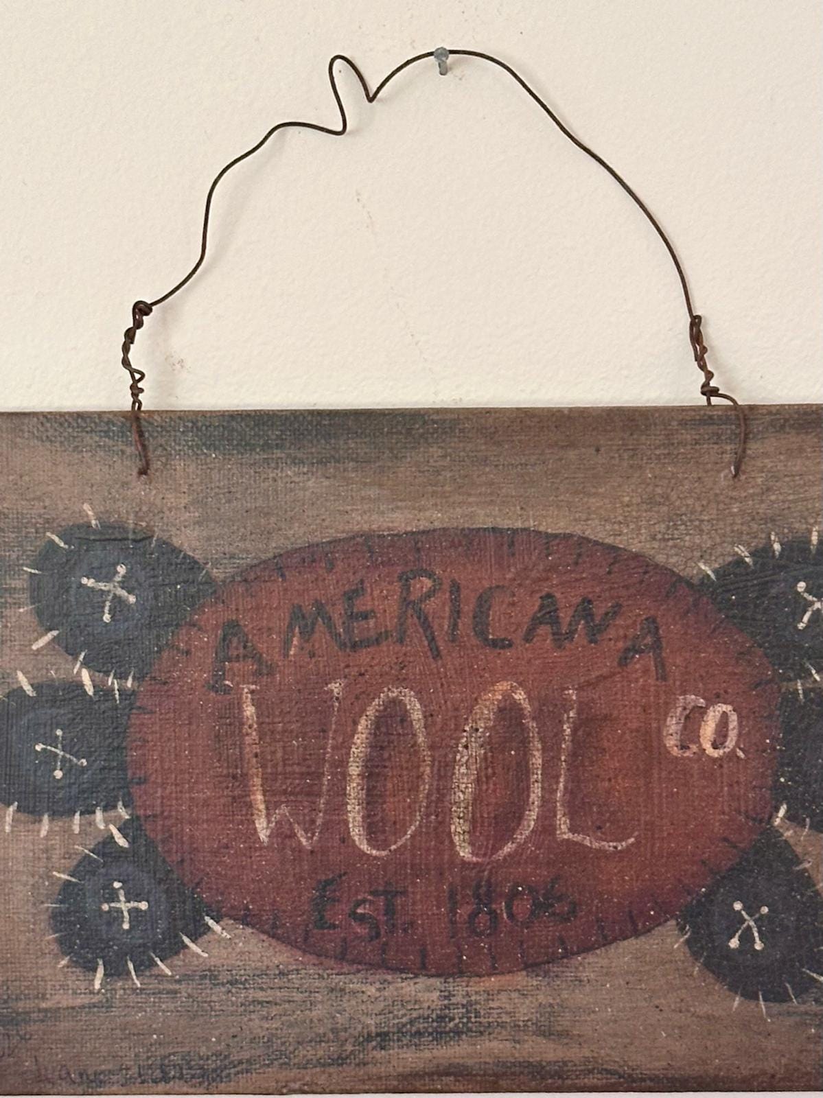 Primitive Sheep 'americana Wool Co. ' Sign 5 X 7 Hand Painted - Etsy