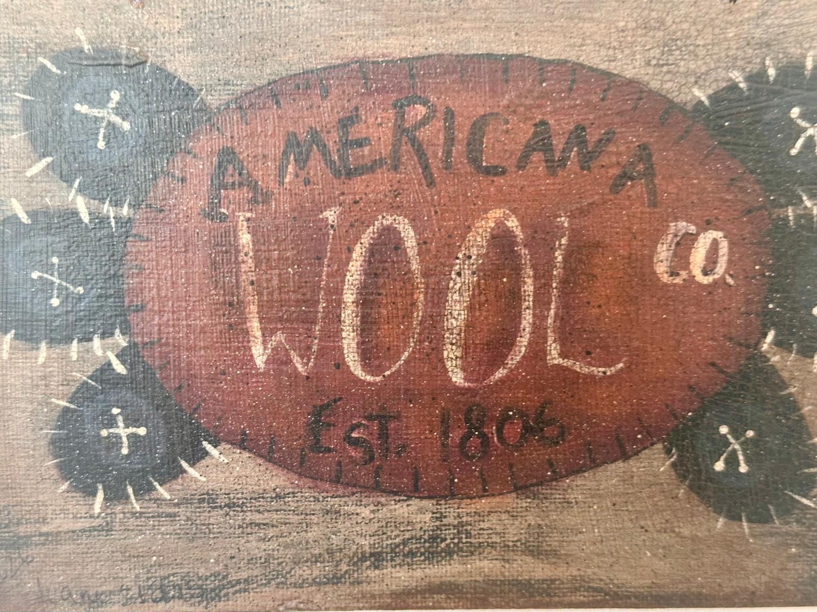Primitive Sheep 'americana Wool Co. ' Sign 5 X 7 Hand Painted - Etsy