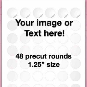 EDIBLE CAKE IMAGE, Cute Cake Topper, 1.25" Edible 48 Precut Cupcake Toppers Prints, Edible Photo Cake Topper
