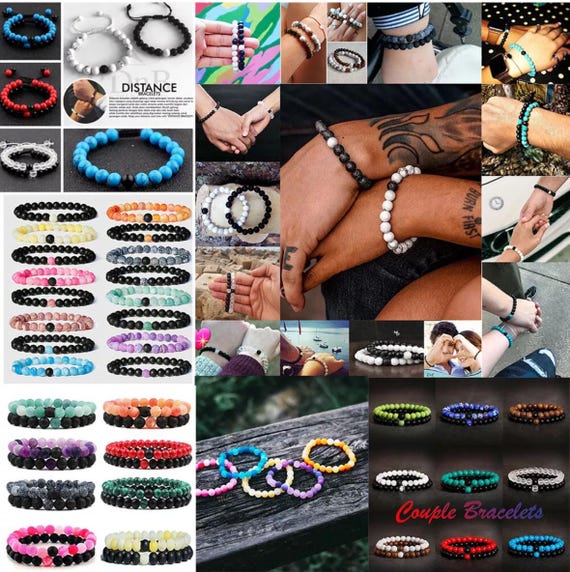 Distance Bracelets couples Bracelet Set His Hers Bracelets friendship bracelets matching bracelets. Gifts Etsy