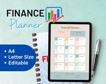 Finance Planner| Budget Planner Templates| Financial Savings Tracker| Printable Binder| Monthly Debt| A4 Expenses Tracker| Financial goals