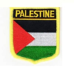 Palestine Shield Flag Embroidered Iron-On Patch (2.5&quot; x 2.75&quot;)