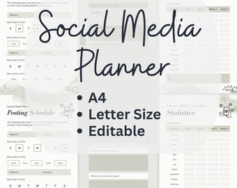 Social media planner| Daily tracker| Core topic ideas| Brand goals| Social media audit| Social media content list|Posting schedules tracker