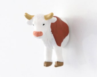 Fridge Magnet "Little brown-white cow"