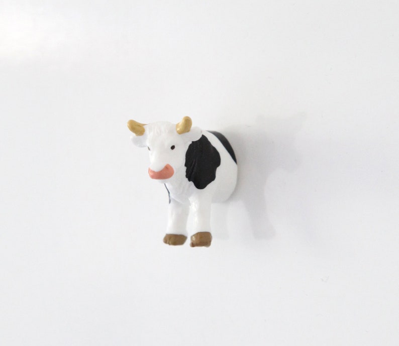 Mini-Magnet-Set Kleine Farmtiere Kuh schwarz-weiß
