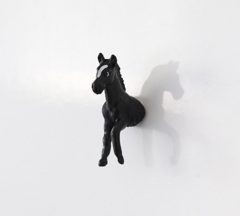 Mini-Magnet-Set Kleine Farmtiere Pferd schwarz