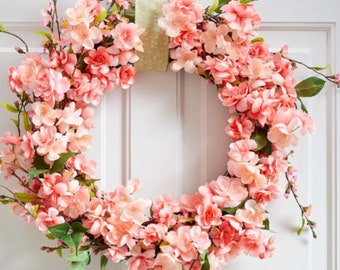 Spring Cherry blossom wreath/spring door/cherry blossom decoration/gift for her/spring door decorations/cherry blossom wreaths decorations