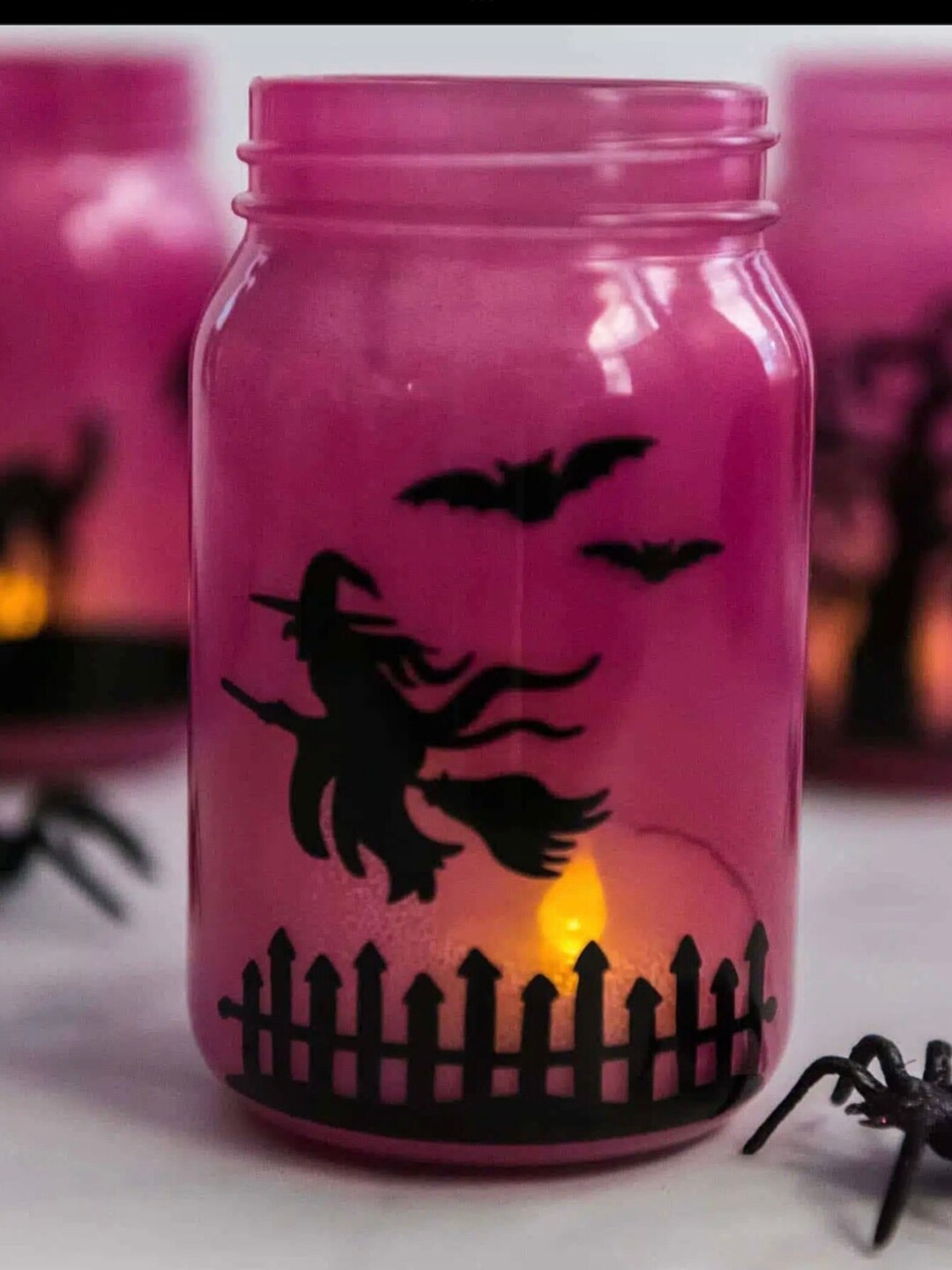 Halloween Jar Lanterns With Fairy Lights/halloween Decorations Etsy