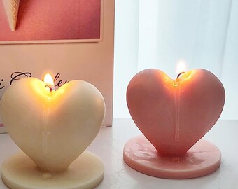 6 Pcs Valentine's Day Heart Candles- Love Heart Shape Scented Candles-  Handmade Aromatherapy Candles for Valentine's Day, Wedding, Anniversary