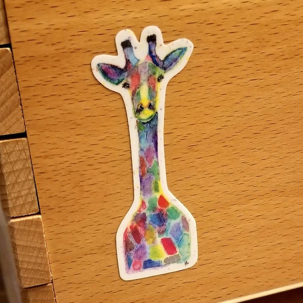 Watercolor Giraffe Sticker, Decal, Animal, Zoo, Vinyl Sticker, Laptop, Giraffe, Car Decal, Watercolor, Sticker, Painting, Art