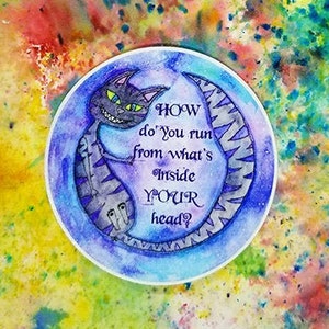 Cheshire Cat Sticker, Decal, Cat, Kitten, Vinyl Sticker, Laptop, Cat Lover, Car Decal, Kitten, Pets, Toe Beans, Kitty, Alice in Wonderland