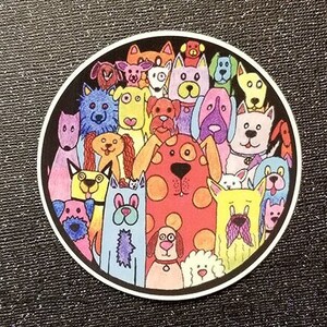 Etiqueta engomada de todos los perros, calcomanía, perro, cachorro, etiqueta engomada del vinilo, etiquetas engomadas del ordenador portátil, regalo del amante del perro, etiqueta del coche, etiqueta engomada de la botella de agua, bebé de la piel, orgullo