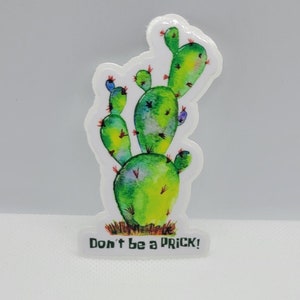 Cactus Don't be a Prick Sticker, Decal, Succulent, Snarky, Vinyl Sticker, Laptop Sticker, Funny, Gift, Plant, Dark, Fall, Silly, 2023