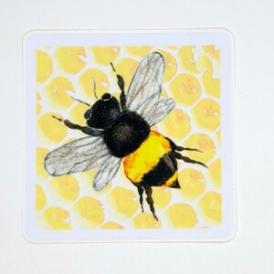Bee Sticker, Decal, insect, Animal, Vinyl Sticker, Laptop Sticker, Honeycomb, Gift, Car Decal, Bumper Sticker, Bug