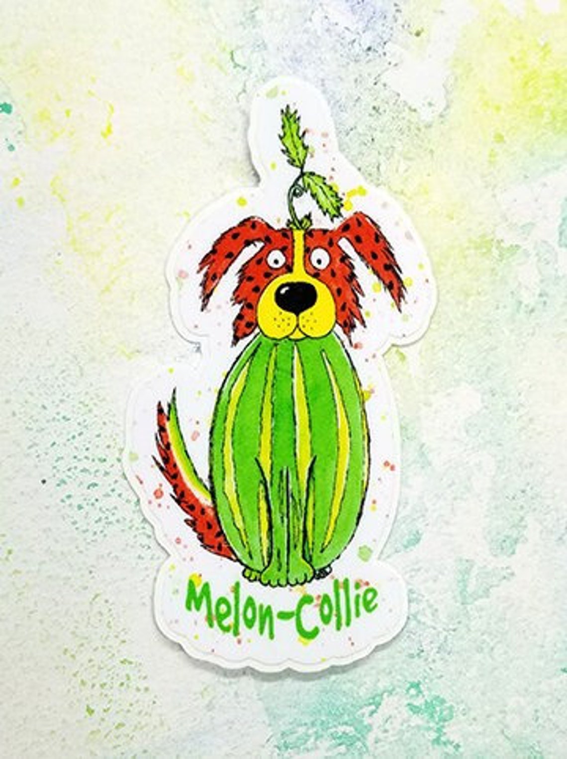 Melon Collie Dog Sticker Decal Dog Puppy Vinyl Sticker Etsy UK