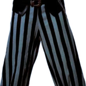 Black and Blue Striped Pirate Knicker Pants: Renaissance SCA Costume, Adult Large