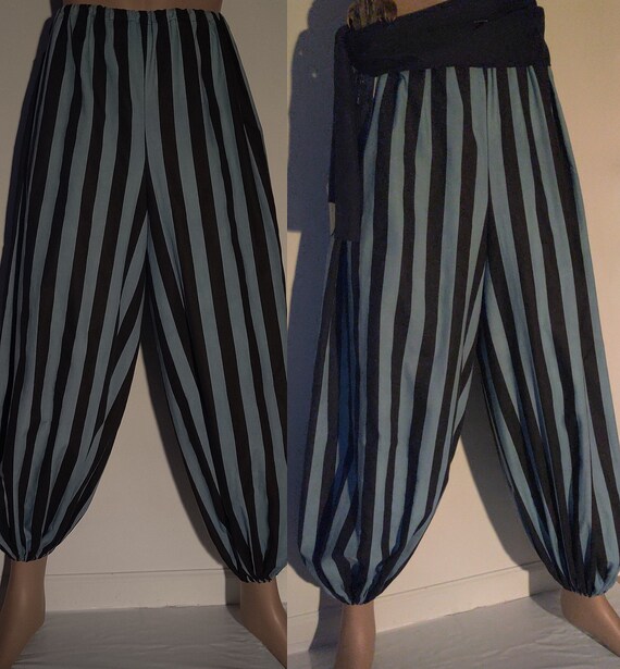 Custom made size men's women's blue and black striped | Etsy