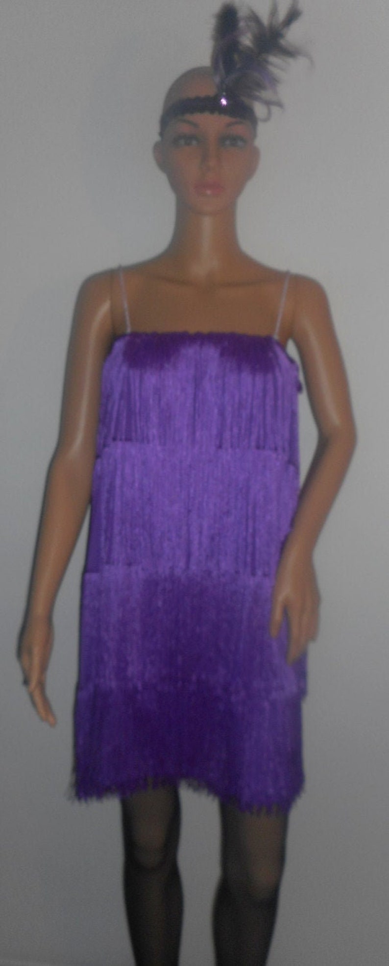 adult plus size 1x and 2x size 20 stretch fabric purple1920/'s theme party event fringed flapper costume dress costumes