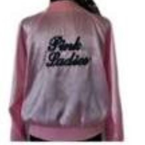 Pink Ladies Bomber Jacket: 1950s Embroidered Costume-Custom Personalized- One Name or Word-Grease Inspired Satin Costume