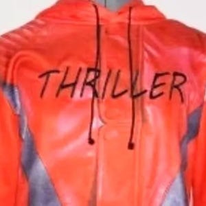 Large red and black Michael Jackson Thriller look hoodie embroidered sweat shirt