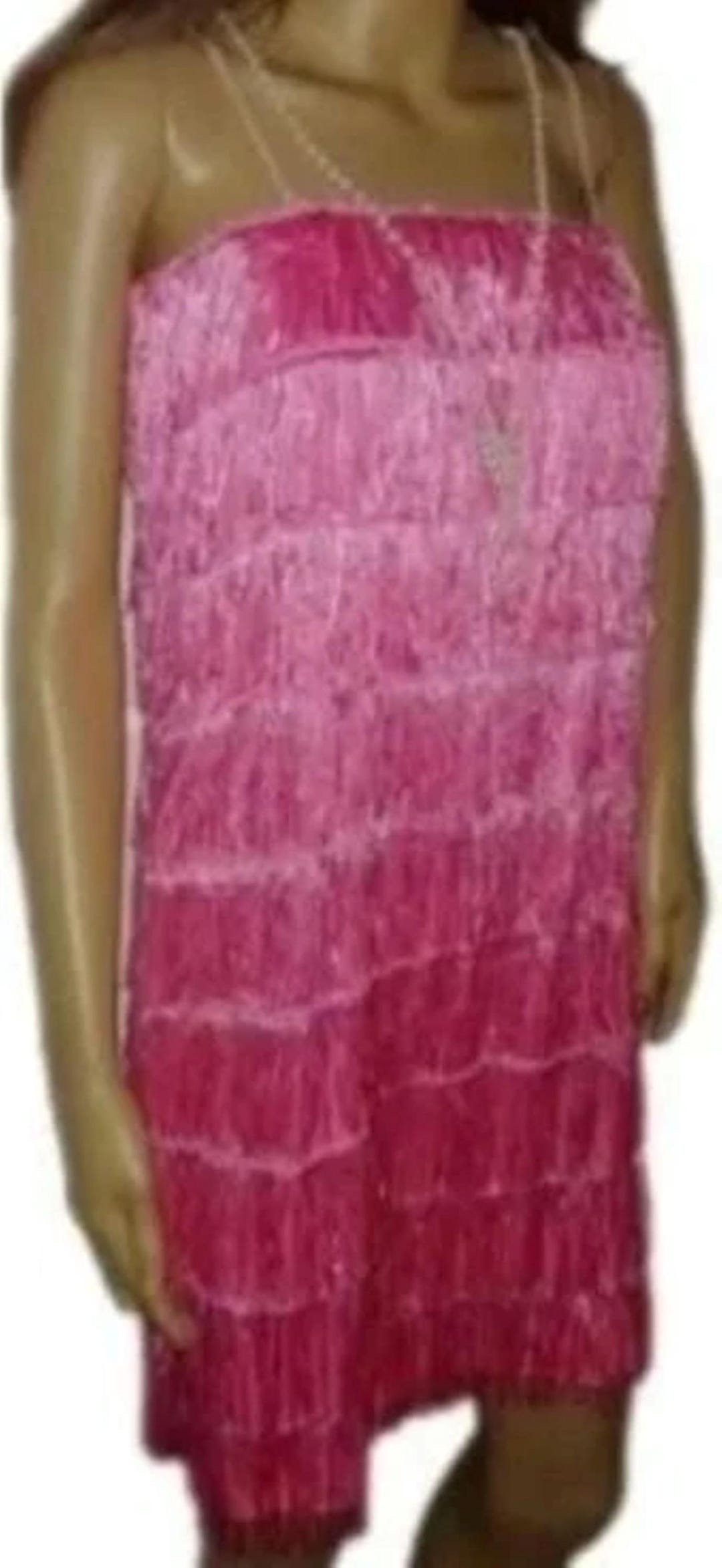 Pink Flapper Pink Flapper Costume Dress: 1920s Theme Party, Stretch Fabric, Fringed ...