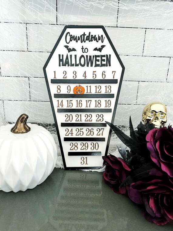 Halloween Countdown Coffin Decorations Halloween Decor - Etsy