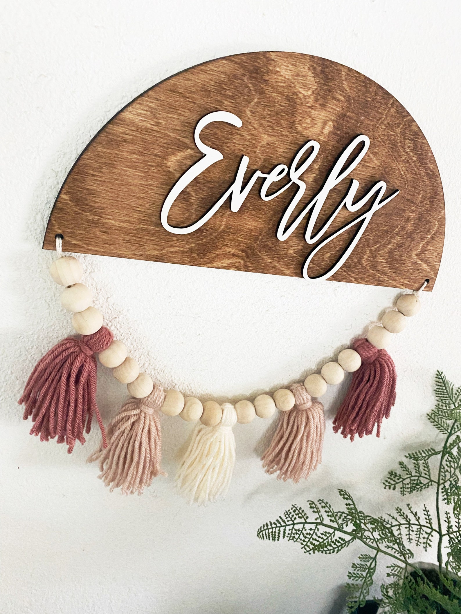 Personalized Wood Wall Hanging Boho Wall Hanging Boho Etsy