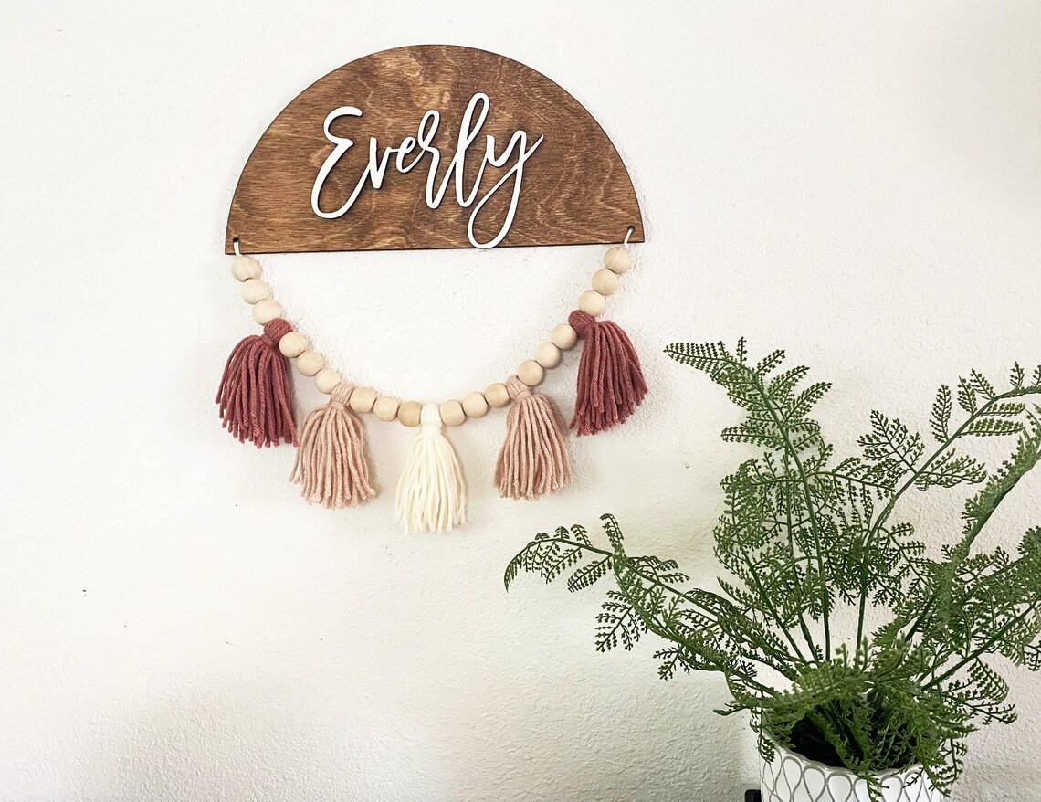 Personalized Wood Wall Hanging Boho Wall Hanging Boho Etsy