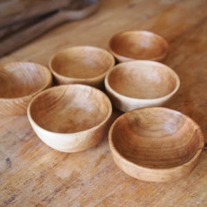 Wooden Pinch Bowls Set of 4 / Small wooden bowls / Hand carved Bowls All Cherry