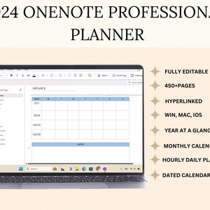 Plantilla de Onenote para profesionales 2024 Plantilla profesional de Onenote digital Planificador de Onenote Planificador de Onenote digital para Windows, Mac