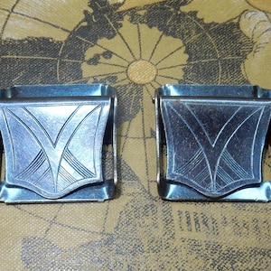 Vintage buckles for pants jacket 1930s 40s 2 pairs blue
