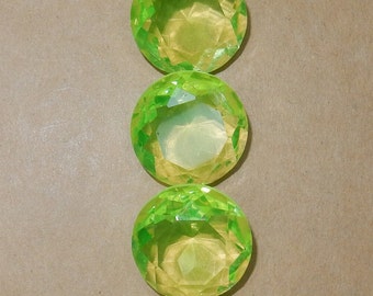 Uranium glass round cut shapes stones rare rhinestone 20mm
