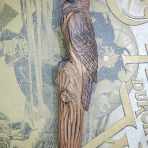 Antique wood bird parasol handle umbrella 1910s
