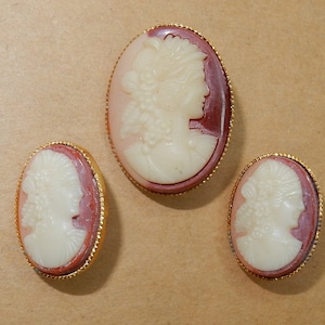 Vintage Cameo Buttons Collector Rare Czechoslovakia image 1