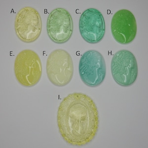 Uranium glass cameo shapes stones rare big
