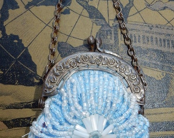 Vintage Beaded mini purse  1920's  Antique