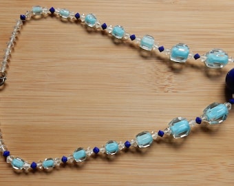 Vintage Art Deco necklace blue rare 1920