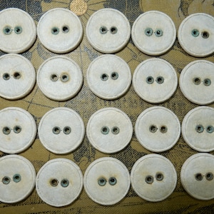 Boutons en lin vintage anciens, 20 pcs
