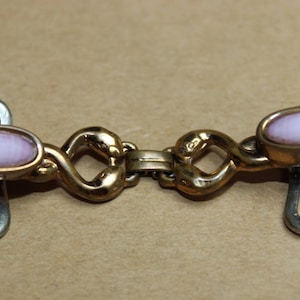 Victorian antique collar bar snakes pink glass 1890 1900 image 6