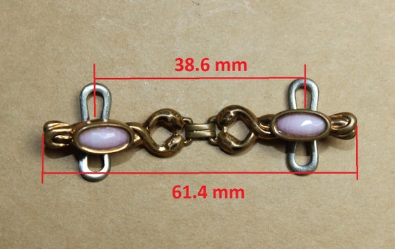 Victorian antique collar bar snakes pink glass 18… - image 2
