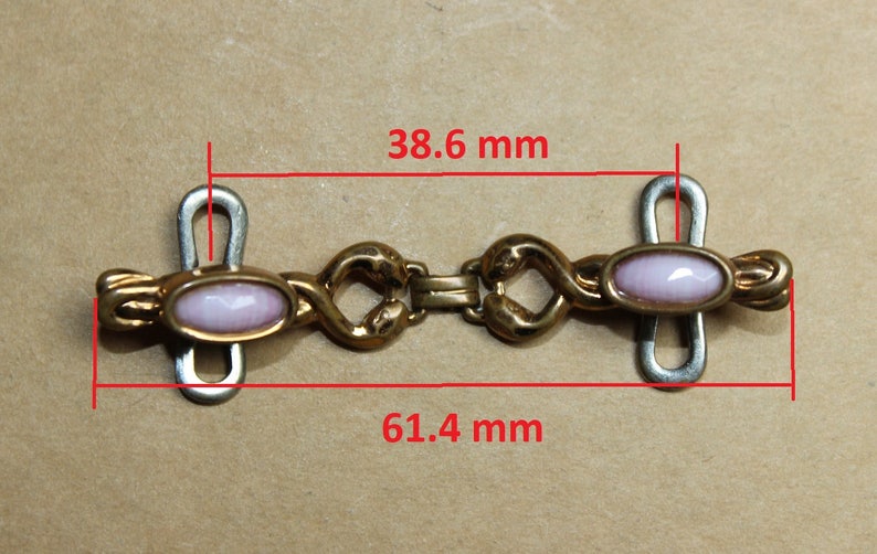 Victorian antique collar bar snakes pink glass 1890 1900 image 2