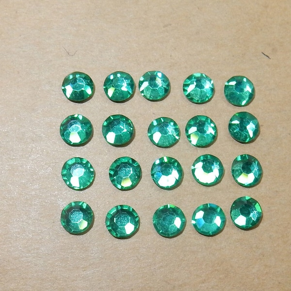 Uranium glass cabochons 20 pcs cut shapes stones rare green