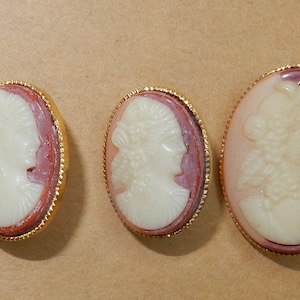 Vintage Cameo Buttons Collector Rare Czechoslovakia image 2