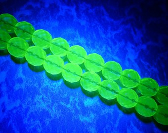 Uranium glass beads cut shapes beads Fire Polished LOT 20pcs
