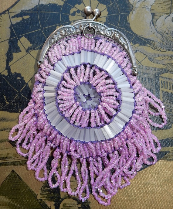 Vintage Beaded mini purse 1920's Antique