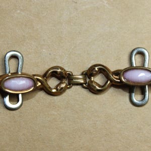 Victorian antique collar bar snakes pink glass 1890 - 1900