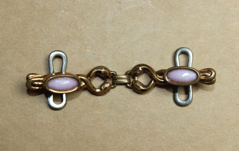 Victorian antique collar bar snakes pink glass 1890 1900 image 1